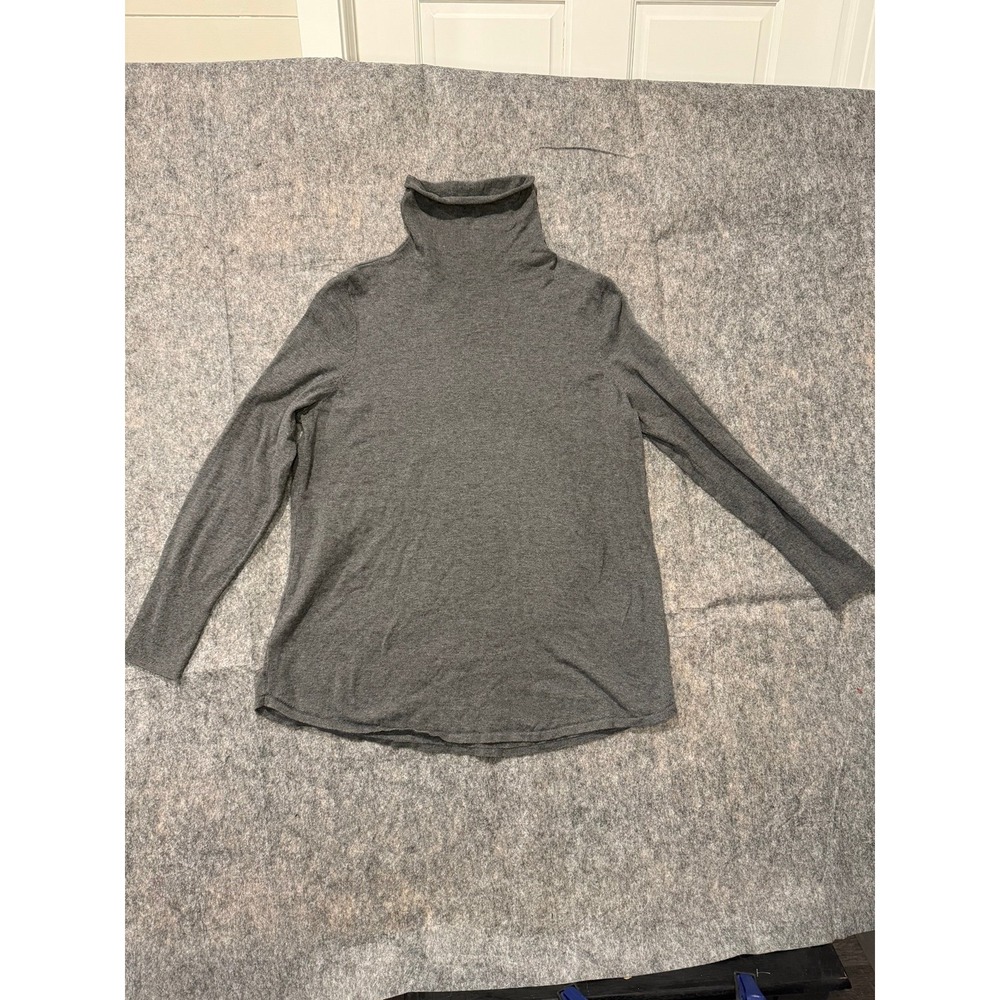 NIC+ZOE Foundation Turtleneck Womens Sweater Large Grey Long Sleeve Knit Top